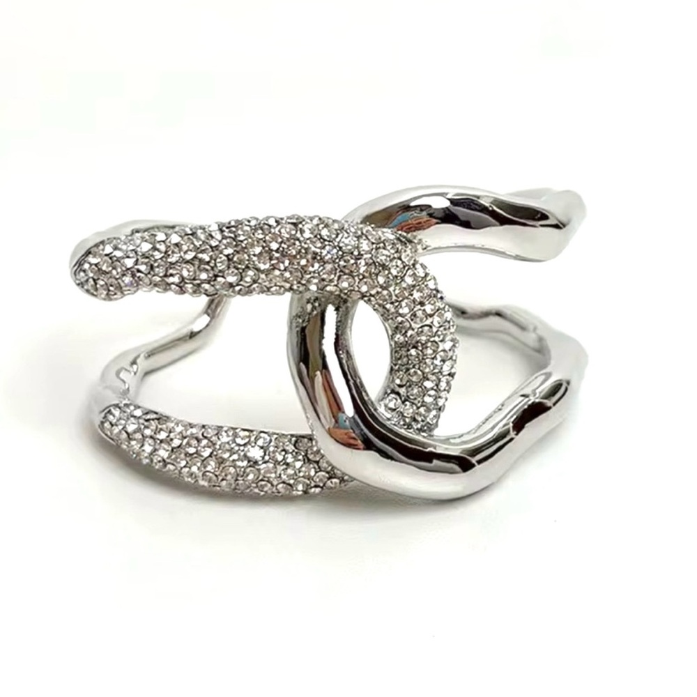 NEW Silver Crystal Interlocked Cuff Bracelet AU20